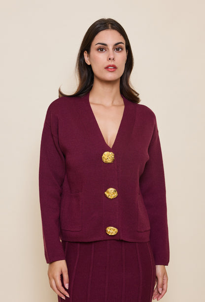 [Premium] Ensemble tricot jupe - couleur cerise 🍒- noir - crème- écru