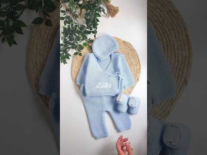 🧵 Ensemble naissance personnalisé - 4 pièces - brodé avec le prénom de votre bébé｜OEKO-TEX®