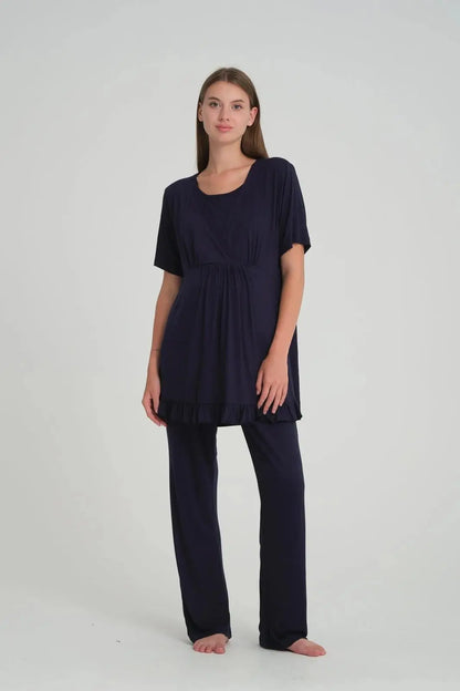 Zoom sur le tissu doux en coton de Turquie – pyjama grossesse premium